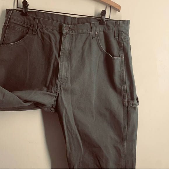 Dickies Relaxed Fit Heavyweight Duck Carpenter Pants Olive Green size 38x32 - Picture 5 of 13